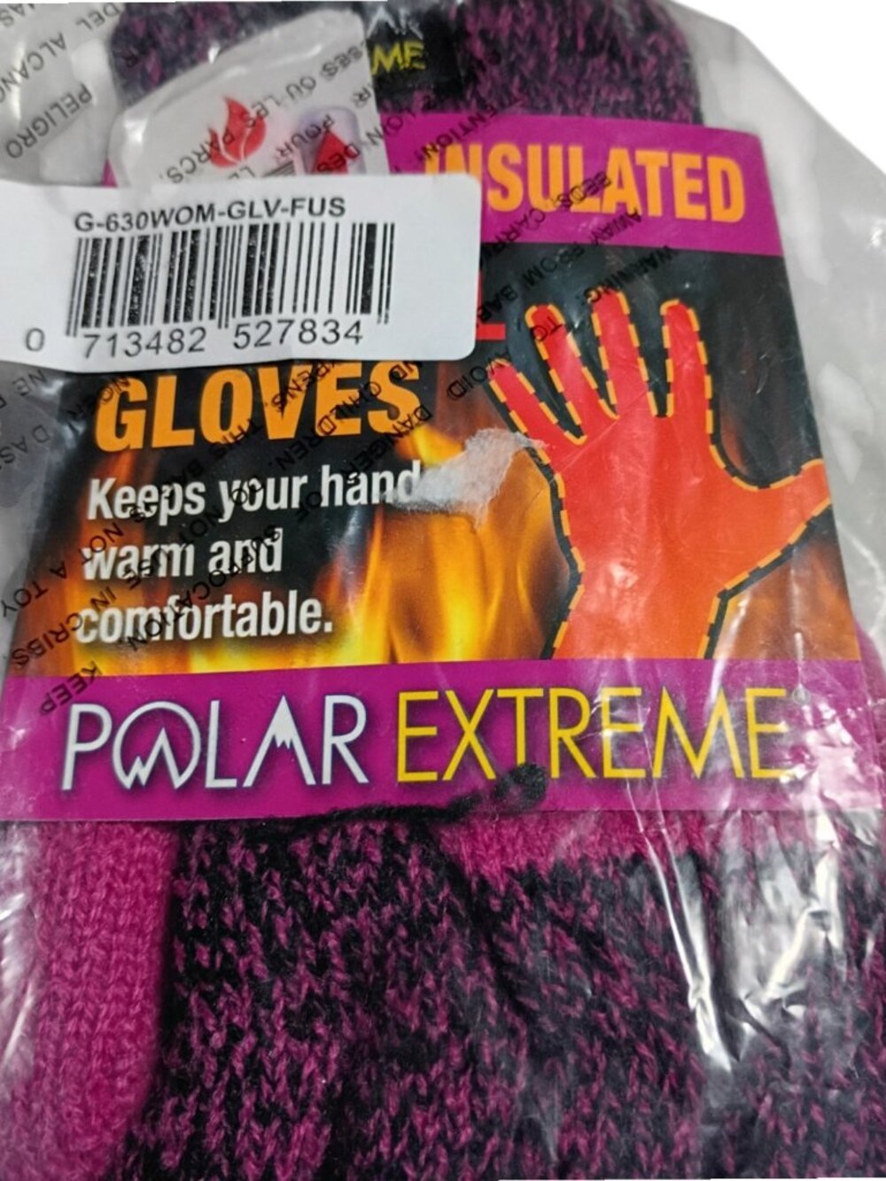 Polar Extreme Insulated Gloves G-630Wom-Glv-Fus Women Thermal Knit Pink